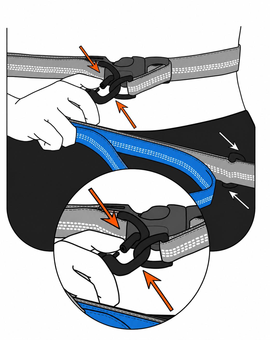 Step 2: Insert buckle until it clicks
